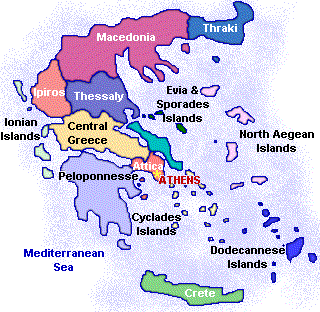 mapa de las islas griegas